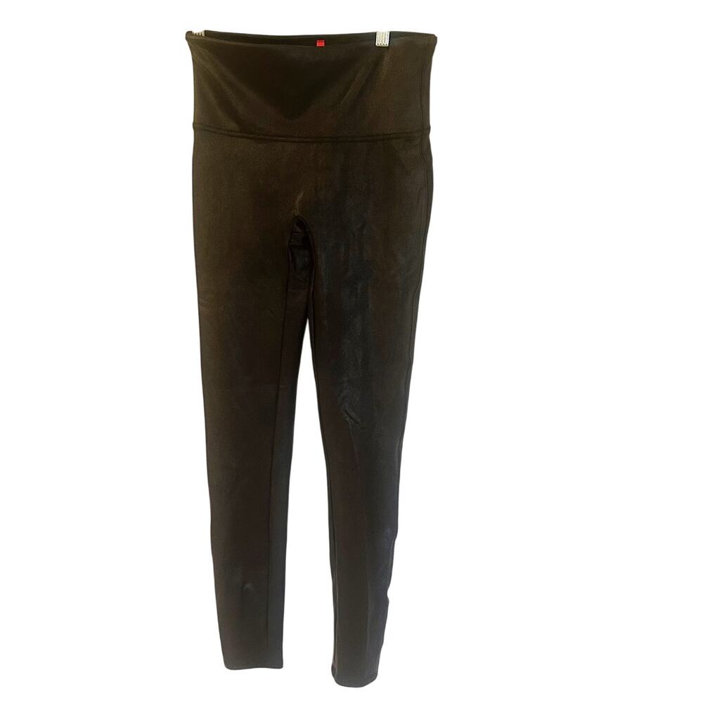 SPANX Faux Leather Leggings Black Stretch Pants Women’s M